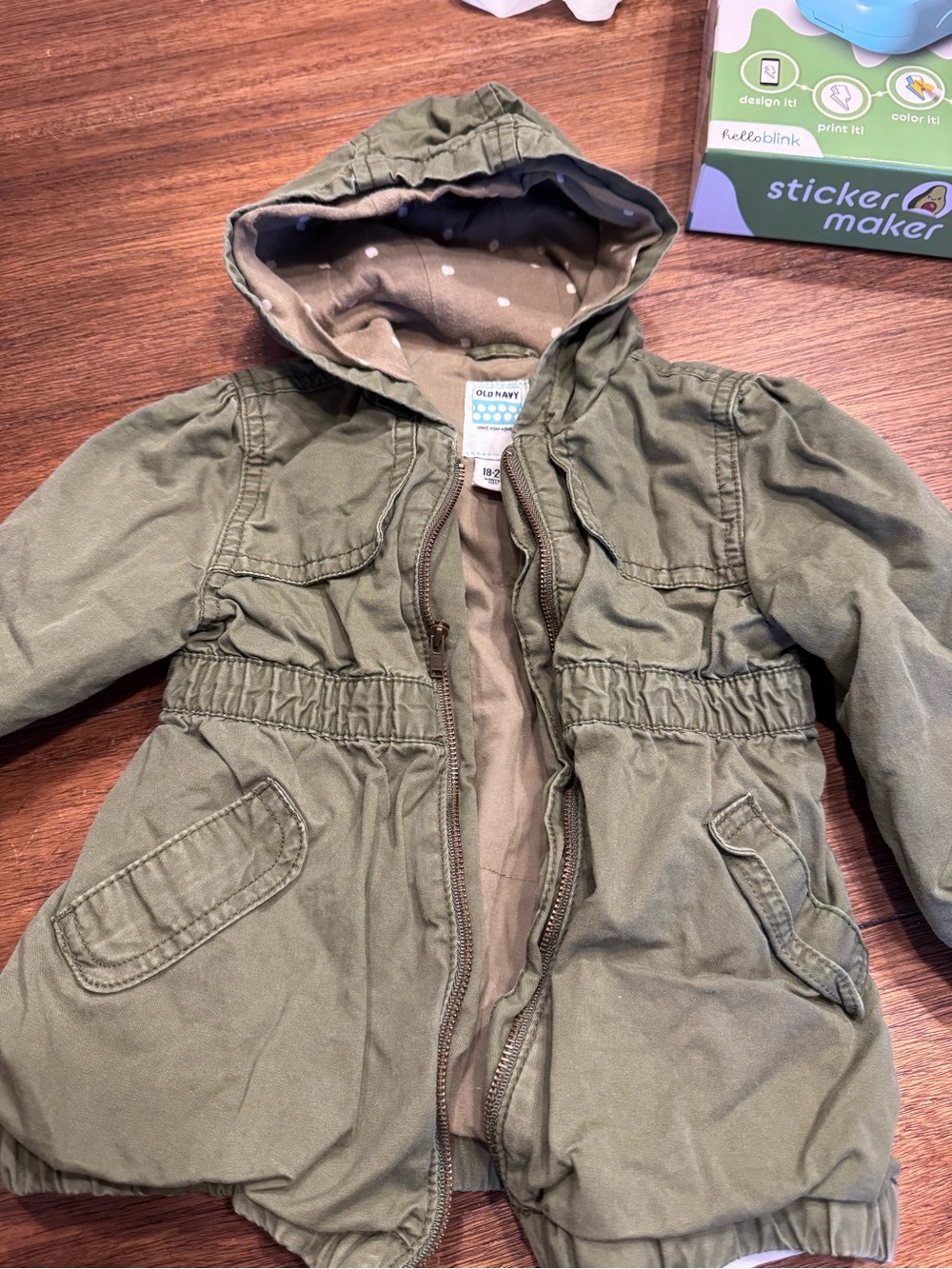 Old Navy Olive Green Toddler Hooded Jacket